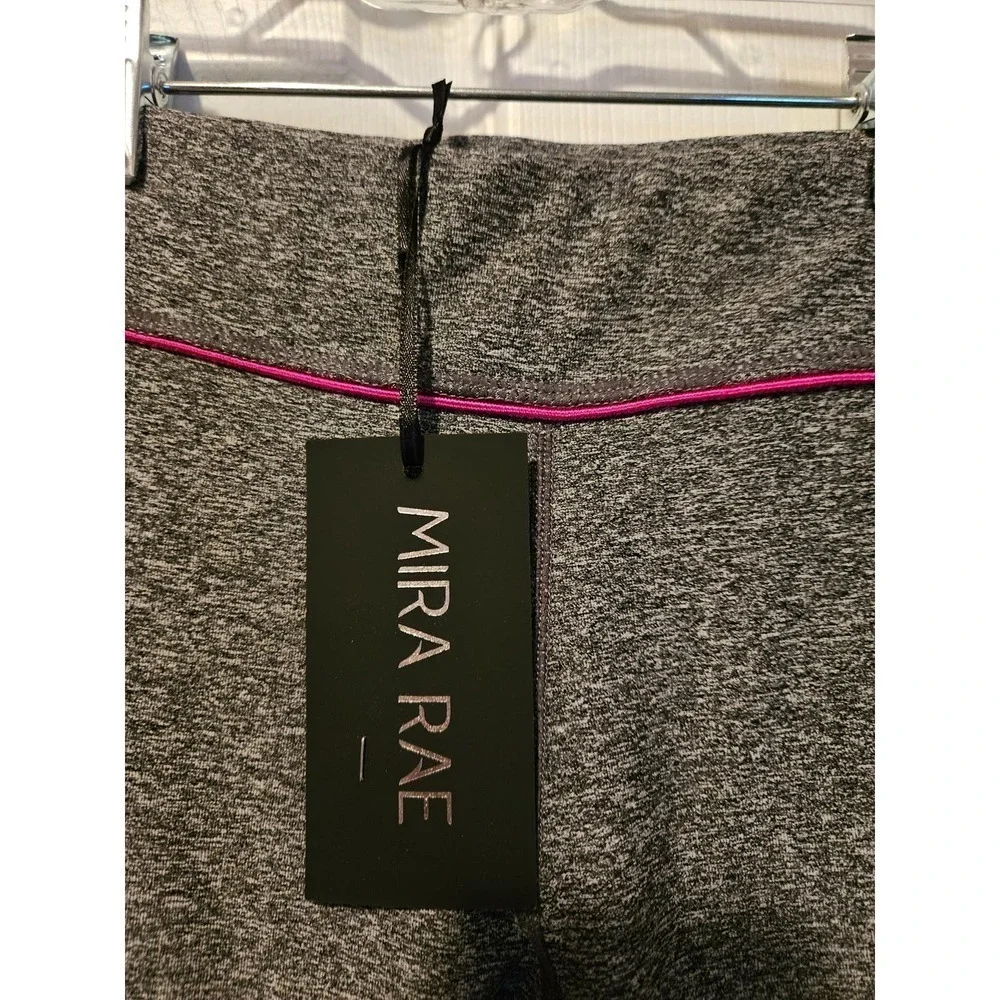NWT Mira Rae gray cropped leggings lace‎ detail size 10/11
